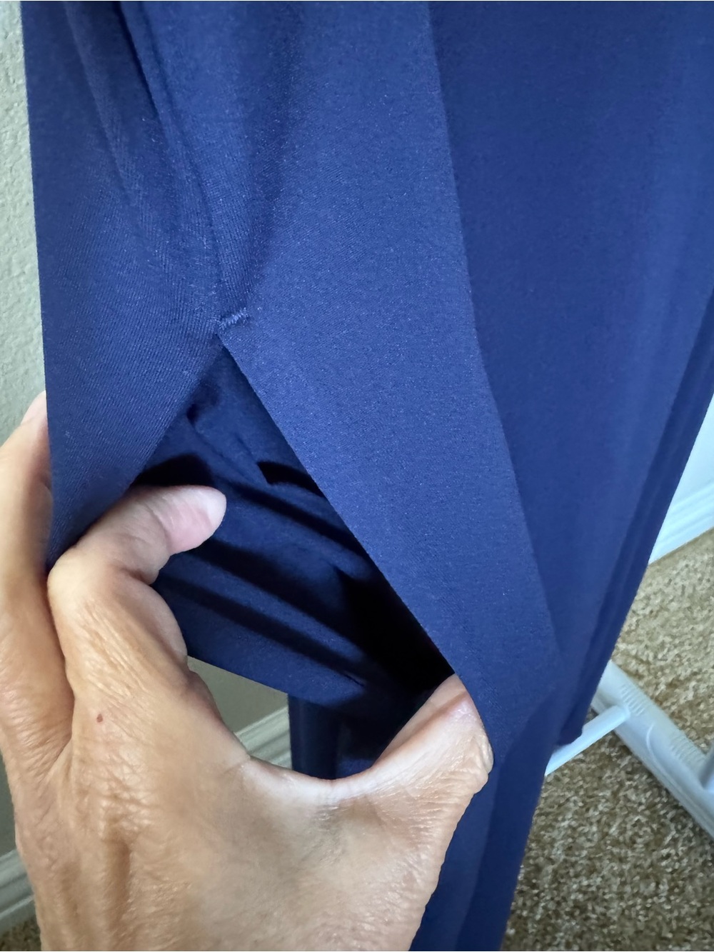 Uniqlo AIRism Navy Sleeveless Maxi Dress M GUC (160) - Picture 4 of 8
